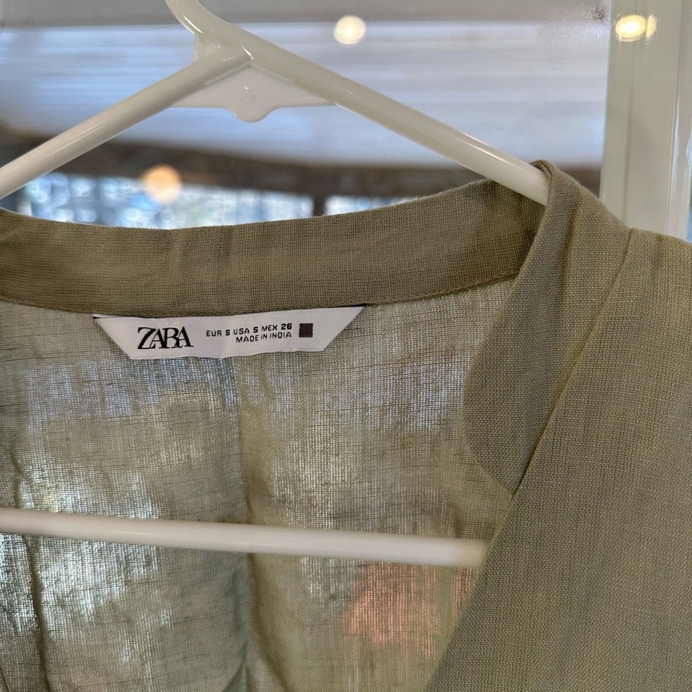 Zara Olive Green Button-Up Jacket - Picture 3 of 3